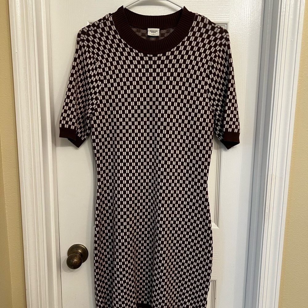 Abercrombie & Fitch Brown and White Mini Dress